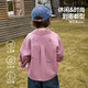 ASK JUNIOR children's jacket 2026 autumn new style children's lapel long-sleeved solid color shirt boys old fashion retro top pink 110