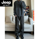 JEEP SPIRIT dark gray American retro Henry collar sweater men's winter cleanfit lazy style inner sweater dark gray M