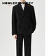 Sound Monkey New Chinese Style Pan Button Zhongshan Suit Jacket Men's Engagement Groom Wedding Suit Suit Dress Large Size Fat Man Suit Jacket+White Shirt+Black Suit Pants XL 115-130Jin Jin equals 0.5 kg