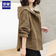 Romon (Romon) Petite veste courte pour les femmes au printemps 2025 Nouveau style de mode mince au début de la veste à capuche courte Top Flagship officiel Green XL suggère 115-125jin [Jin est égal à 0,5 kg]