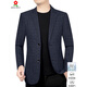 MONTAGUT Casual Suit Men's High-end Autumn New Middle-aged Men's Suit Fit Versatile Jacket Dad Single Top Blue (78806) XL 180