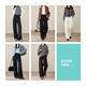 ESE-Y Yiyang acetic acid wool one-piece velvet white wide-leg pants 2025 winter new high-waist drape casual lazy straight pants cream white-small 29