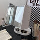 Mirror makeup mirror LED fill light makeup mirror dormitory desktop makeup mirror three-sided folding mirror magnifying makeup mirror three-fold shell mirror 17 points 5*24CM
