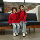 Little Bear Elf (xiaoxiongjingling) parent-child outfit for a family of three in autumn and winter red sweaters for the Year of the Horse, western-style mother-daughter high-end family outfit for four, burgundy single sweater 170 adult L size (recommended height 160-165cm)