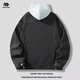 SWAMP AREA men's hooded denim jacket autumn and winter American retro loose couple casual jacket SWC11 black XL