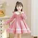 Piggy Banner (PEPCO) girls dress winter plus velvet winter girl clothes fashionable children princess skirt winter pink 110