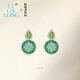 CIGA LONG Dunhuang Museum co-branded Baoxianghua Peridot Earrings New Chinese Style Jewelry Tourism Baoxianghua Peridot Earrings