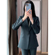 Pierre Cardin gray suit jacket for women winter quilted new professional formal wear hotel front desk thickened quilted work clothes suit quilted style 1125 black suit + black formal suit XL 110Jin Jin equals 0.5kg 119Jin Jin equals 0.5kg