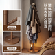 Yimo coat rack solid wood floor-standing household vertical clothes rack bedroom dedicated living room bag rack disc walnut