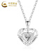 CHINA GOLD PT950 platinum love pendant for women, heart-pounding necklace, Valentine's Day birthday gift for girlfriend and wife, platinum love pendant, about 2.1g, free silver chain + heart-pounding gift box