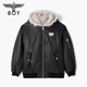 BOY LONDON Galaxy Wilderness Winter Hooded Jacket Trendy Brand Fashion Warm PU Leather Jacket Same Style for Men and Women N23907 Black M