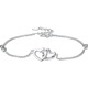 Aido diamond platinum bracelet for women Pt950 platinum love-shaped bracelet, fashionable and versatile Christmas gift for girlfriend, weight 3.4-3.6 grams, length 16+2cm