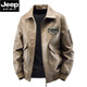 JEEP SPIRIT New Genuine Leather Jacket Men's Spring and Autumn Coat Lapel Korean Style Casual Loose Trendy Spring and Autumn Casual Men's Jacket Q Brown Regular XL 125-140Jin Jin is equal to 0.5 kg