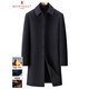 MONTAGUT double-sided cashmere coat for middle-aged and elderly men, long lapel, winter business casual woolen windbreaker jacket, black S 165/84A