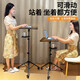 DOBOLY带滑轮笔记本电脑支架落地增高桌面置物架室内直播站立式办公工作 【带滑轮】黑金丝面调高度角度笔记本支架
