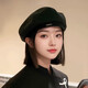 Japanese style big head painter's hat for women 2025 new face-showing beret casual versatile Korean style octagonal hat black four seasons style & casual wear style for handicapped friends one size