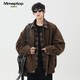 MMOPTOP American fake two-piece plaid spliced lapel jacket autumn and winter men's windproof jacket MJK22 coffee L
