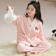 
Malensa [Anti-static] Children's Pajamas Girls Autumn and Winter Plus Velvet Warmth 2025 New Long Sleeves Long Pants Girls Home Clothes