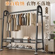 Quanpinwu clothes rack, floor-standing vertical coat rack, clothes rack, bedroom special clothes drying rack, clothes rack, living room balcony, obsidian black, double layer 150