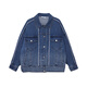 MOVEUP 2025 winter new style.FUN series pure cotton lapel metal buckle pocket denim jacket for women denim blue M