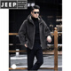 JEEP SPIRIT Reversible 100% Genuine Wool Sheep Shear Coat Men's Fur One-piece Lamb Fur Jacket Hooded Thick Tan M 100-120Jin Jin equals 0.5 kg