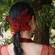 QBILY bridal paper-cut creative new Chinese style hairpin red magpie flower hair accessories national style cheongsam dressing gown accessories red paper-cut + earrings + hairpin