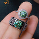Weimeitang 925 silver inlaid with green moissanite couple ring GRA certificate waist size 2 carats 2 carat green moissanite men's ring with adjustable opening