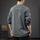 JEEP SPIRIT Jeep high-end pure cotton long-sleeved t-shirt for men 2025 new loose thin spring and autumn Henry collar bottoming shirt sweatshirt carbon gray 2XL (150-170) Jin Jin equals 0.5 kg