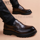 SUSTYLE luxury high-end brand high-end men's cowhide business commuting casual formal leather shoes one-leg soft-soled comfortable shoes brown 38