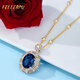 Philop Necklace Women's Topaz Pendant Gypsophila Pendant High-end Jewelry Valentine's Day Birthday Gift for Girlfriend and Wife 12 Carat London Blue Topaz + Gypsophila Chain