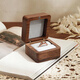 Fan Yejia's high-end black walnut jewelry box, birthday proposal ring box, diamond ring, anniversary birthday gift box, New Year's gift