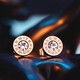 Fuwu Lao Phoenix Gold Store Round Moissanite 18K Rose Gold Color Gold Earrings Imitation 18k Gold 2025 New Women's Trend Taigang Rose Gold Does Not Fade and Hypoallergenic