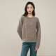 ESE-Y Yiyang 100% wool sweater for women 2025 autumn and winter new round neck versatile casual slimming thickened bottoming sweater milk coffee color M