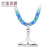 Lukfook Jewelry Platinum Ocean Series Platinum 950 Whale Tail Platinum Pendant with Eco-Friendly Necklace Couple Model GJT0020DS Gold Weight 5.87g Sky Blue