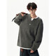 American retro twist design sweater for men and women, lazy Henry collar loose pullover sweater, apricot 3XL 160-180Jin Jin is equal to 0.5 kg