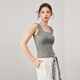 IEF/Aiyifu 2025 early autumn new style back hollow lace splicing design slim and versatile vest top gray one size