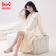 Cat man nightgown for women in spring and summer [pure cotton bathrobe] long-sleeved 2025 new four-season wearable large size mid-length morning robe