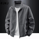RJKJ Light Luxury Brand Men's Jackets Spring, Autumn and Winter New Outdoor Velvet Casual Stand Collar Trendy Tops Black - Spring and Autumn Regular - 8919 Jacket XL (Recommended 130-145Jin Jin is equal to 0.5kg)