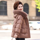 Yaya (YAYA) mother's winter style short down jacket to prevent cold and keep warm winter fox fur collar middle-aged and elderly versatile coat for women QC
