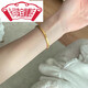 Yongsi 18K gold light luxury cold style minimalist ancient style open bracelet personality versatile bracelet high color retention