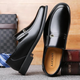 [Texture en cuir souple] Chaussures en cuir doux formel des affaires pour hommes Anti-slip Maux d'âge moyen et de papa âgés Soft Sole Business Black Single Layer 42 (260 mm)