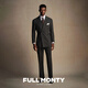 FULL MONTY anti-wrinkle strong twisted pure wool new double-breasted suit suit men's black business formal wedding suit custom home series dark gray 20104 52