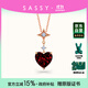 SASSY small red heart 18K gold pigeon blood red garnet necklace female gemstone pendant fashion jewelry birthday gift for girlfriend