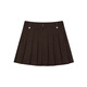 Teenie Weenie Bear Women's Skirt 2025 Autumn New Temperament College Style Simple Embroidered Pleated Skirt Brown Pre-sale M