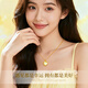 China Gold (CHINA GOLD) Love Gold Necklace for Women 2025 New Gold Inlaid Jade Pendant Girl Birthday Gift Girlfriend Wife Wedding Anniversary Pure Gold Jade See You Pendant Free Gold and Silver Chain Jingsuda