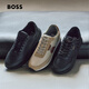 Hugo Boss BOSS New Year's Gift Men's 25th Winter New Grained and Solid Color Leather Sneakers 005-Black 41