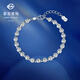 Caibai Jewelry Platinum Bracelet Pt950 Platinum Fashion Bright Light Ball Splicing Beads Flashing Plain Bead Bracelet Price BJ Platinum Bracelet About 10.73g About 16cm