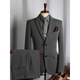 SAINT ANGELO gray suit suit men's interview formal wedding dress autumn and winter men's business casual suit men's large size medium gray 2-piece suit (suit + trousers) S 46 (85-100Jin Jin equals 0.5 kg)