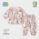 Childlike love baby set, baby girl autumn clothes, sanitary trousers, cotton long-sleeved outdoor style home clothes, autumn clothes, lace collar suit for all seasons, Little Lucky Goose 73 cm