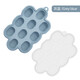 Baby fruit and vegetable bite-proof silicone ice tray mold set for oral period, food grade, dark blue (small food ice tray 70g)